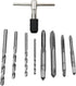 9 Pcs Adjustable T-Handle Ratchet Tap Holder Wrench Tap Wrench Set Handle Ratchet Machine Screw Thread Metric Tap Drill Set Hand Tools with 4 Pcs ...