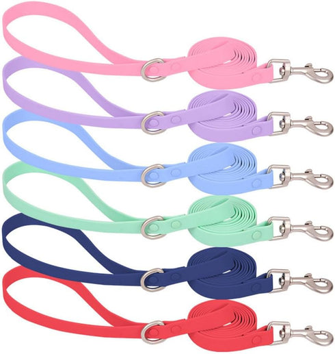 Light Blue Plastic Dog Collar and Leash Set, Silicone Rubber Puppy Collar PVC Washable Quick Release Buckle Water Swim Waterproof Dog Collars for ...