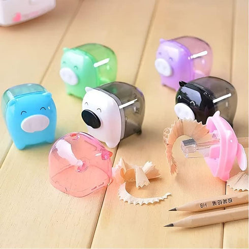 5Pcs Cute Color Random Animal Pig Candy Colored Pencil Sharpener Kids School Supplies Stationery...