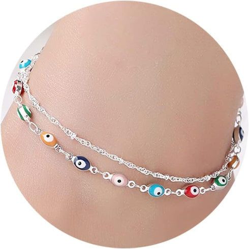 Evil Eye Ankle Bracelet,Evil Eye Anklet,Evil Eye Bracelet,Evil Eye Anklets for Women,Christmas Gift...