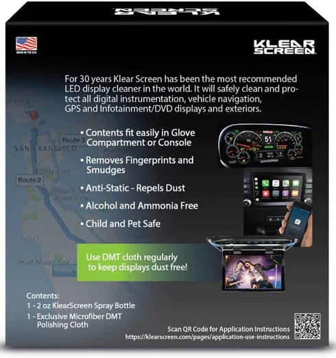 Premium Navigation Screen Cleaner 2oz Spray Bottle Great for Large Nav Screens in Cars 2 Bonus Cloths Included Made in The USA......