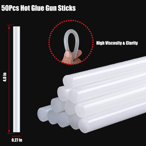 Hot Glue Gun, Upgraded 20W High Temp Mini Hot Melt Glue Gun Kit with 50pcs Glue Sticks(4.0'' x 0.27") for DIY Projects, Arts and Crafts, Home Quic...