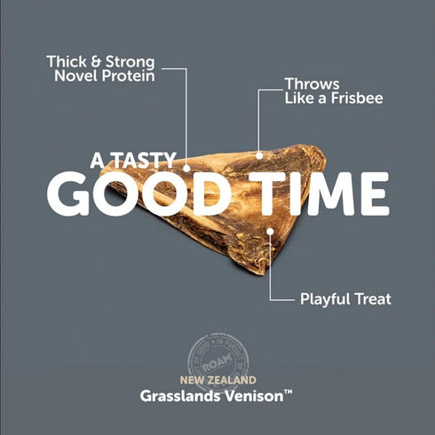 ROAM Pet Treats Bucky Chucky – Grasslands Venison Dog Bone, Single Ingredient, All Natural, Grain-Free, & Gluten-Free...