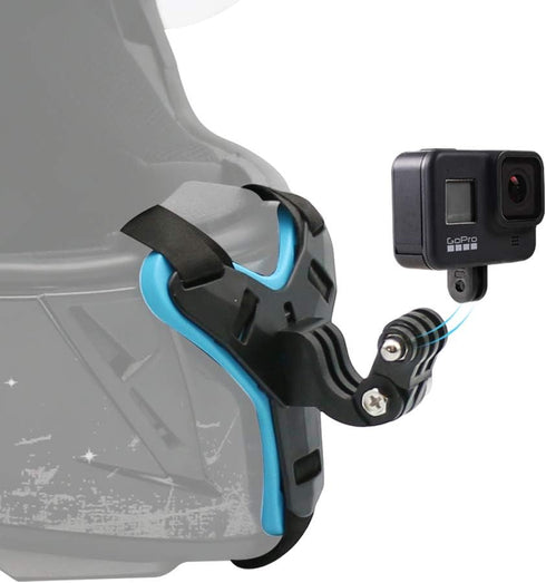 SUREWO Motorcycle Helmet Chin Strap Mount for GoPro Hero 12/11/10/9/8/7/(2018)/6/5 Black,DJI Osmo Action 3/2,Insta360 ONE R,AKASO/Campark/YI and M...