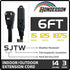 HONDERONS 6FT 3 Outlets Black Extension Cord with Flat Plug, 14/3 SPT-3 Extension Cable 3 Prong Grounded, Durable Power Cable for Home, Office...