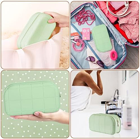Makeup Travel Bag,Silicone Makeup Bag,Cosmetic Travel Bag,Waterproof Portable Toiletry Bags,Cosmetic Bags for women and girls (Green)...