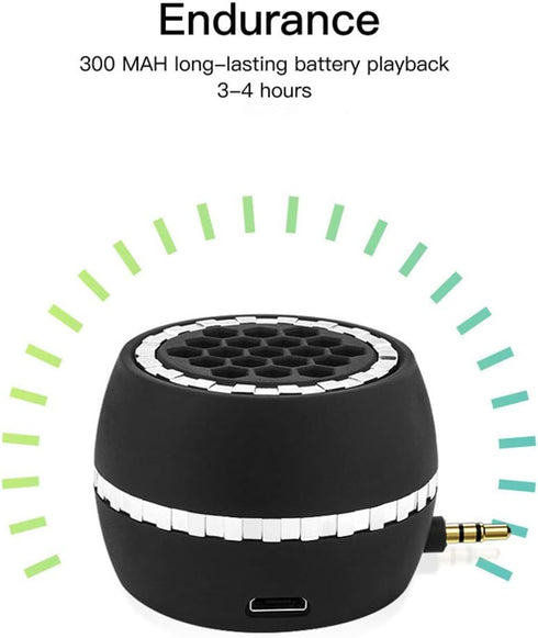 Mini Portable Speakers, 3W 36mm Microphone Speaker Line-in Speaker with 3.5mm Aux Audio Jack and Plug in Clear Bass Micro for Smart Phone, pad, Ta...