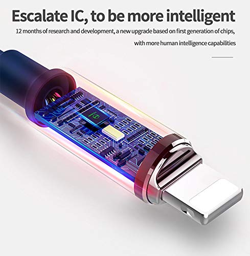 mcdodo Power Off/On Smart LED Auto Disconnect and Auto Recharge Nylon Braided Sync Charge USB Data 6FT/1.8M Cable Compatible New Phone List Below ...