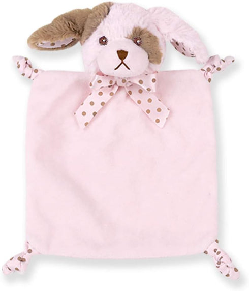 Bearington Baby Wee Wiggles, 8 x 7 Inch Small Pink Puppy Stuffed Animal, Baby Security Blankets for Girls, Dog Lovey...