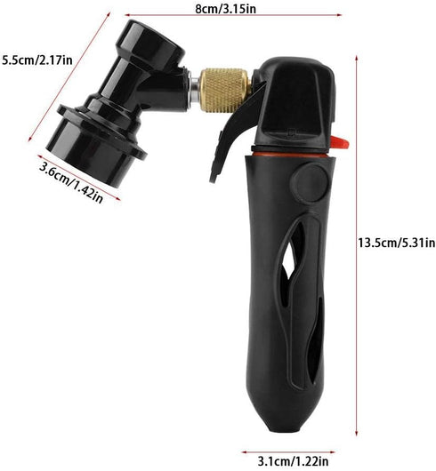 Portable Homebrew Keg Charger Handheld CO2 Injector Draft Beer Dispenser for Homebrew Soda Valve(black)...