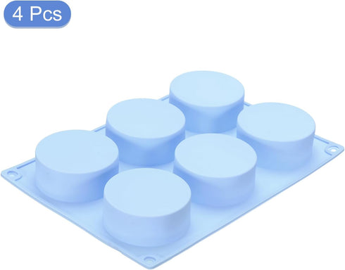 uxcell 4pcs Silicone Muffins Pan, 6 Cup Silicone Cupcake Pan Nonstick Baking Tray for Muffins, Cupcakes, Dishwasher Safe, Blue...