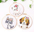 Zcargel Embroidery Starter Kit, Beginner Embroidery Material Set Dogs Pattern Embroidery Cloth 20cm Embroidery Hoops Needle Thread DIY Embroidery ...