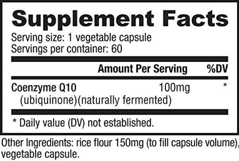 NutraBio CoQ10 Dietary Supplement, Healthy Heart Function & Cellular Energy Production, 100mg - 60 Capsules...