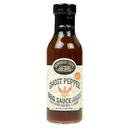 Brownwood Farms Ghost Pepper Spicy Hot Bourbon BBQ Sauce Gluten Free 14 Ounces...