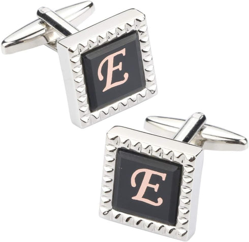 Mens Cufflinks Classic Shirt Business Wedding Initials Alphabet with Gift Box A-Z...