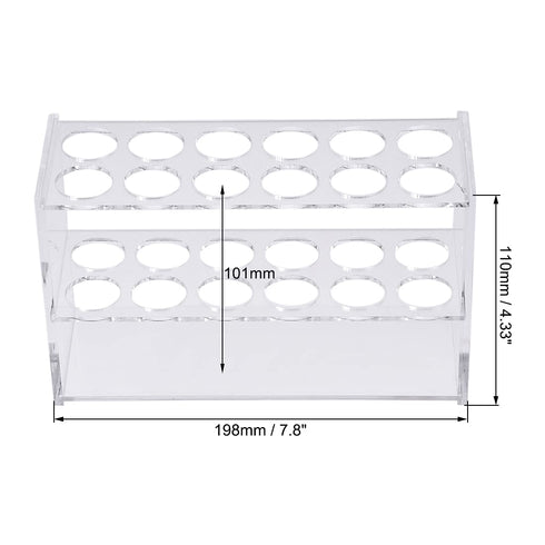 uxcell Acrylic Test Tube Holder Lab Stand Rack 2x6 Wells for Centrifuge Tubes Clear...