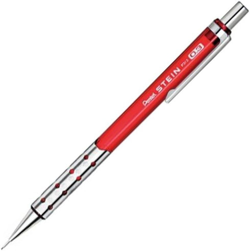 Pentel Mechanical Pencil, Stein, 0.3mm, Red (P313-CB) Clear Red...