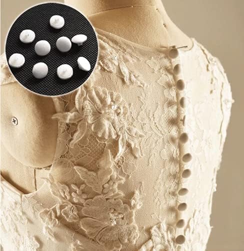 PEPPERLONELY 10PC White Lace Bridal Blouse Satin Round Buttons with Shank, 12.5mm...