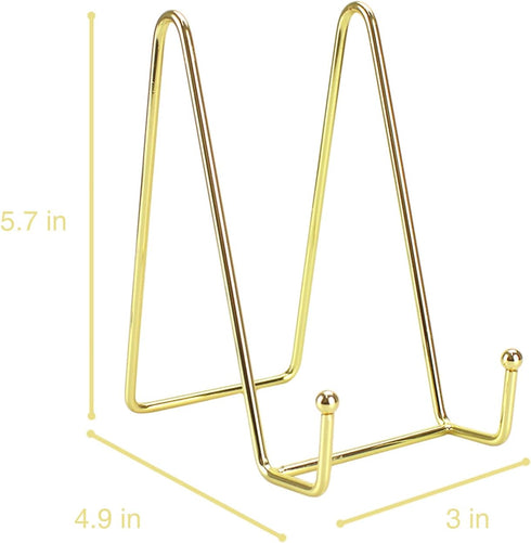 Plate Stands for Display,2 Pack 6" Plate Holder Display Stand,Metal Decorative Frame Easel for Plate Book Picture Photo Plaque Tabletop Art(Gold)...
