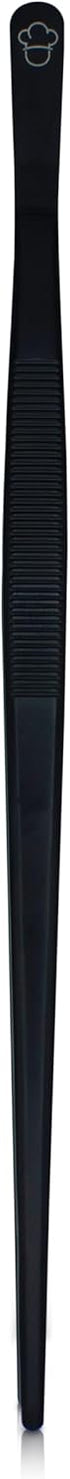 Titanized Stainless Steel Kitchen and Cooking Tweezer Tongs 10" by Pinch (Black)...