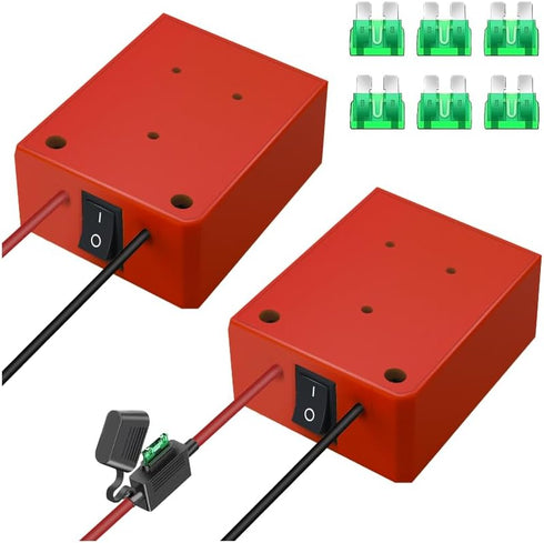 2 Pack Power Wheel for Milwaukee M18 18V Battery Adapter, Power Wheel Battery Converter Kit with Fuses & 14AWG Wire & Control Switch Use for DIY R...