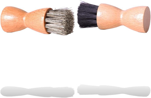 Valentino Garemi Shoe Brush Cream Applicator Set | Shine Polish Paste Jar Dauber | Horse Hair & Real Wood Handle | Made in Germany...