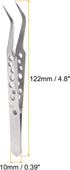 Precision Tweezers 122mm Elbow Pointed Hollow Anti-slip Stainless Steel Craft Professional Tweezer for Replace Precision Parts Technology Industri...