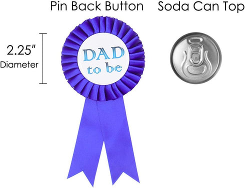 "Growing A Prince" Sash & Dad to Be Pin Kit - Little Prince Baby Shower It's A Boy Royal Prince Gift (Royal Blue)