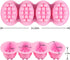 Silicone Soap Mold, 4 Cavity Oval Massage Soap Mould Cookie Chocolate Cake Mold Tray for DIY Homemade Craft (Pink)...