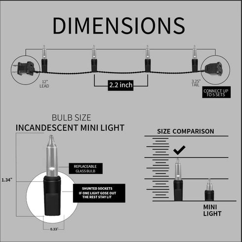 100LIGHTS Yellow Extra-Bright with End Connectors Christmas Decorative Lights 5.98m UL Certified Mini String Light Set Waterproof for Home Garden ...