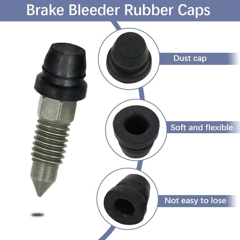18Pcs Car Brake Bleeder Screw Caps, Grease Fitting Caps, Waterproof Dustproof Rubber Zerk Covers, Car Brake Bleeder Nipple Caps Replacement, Unive...