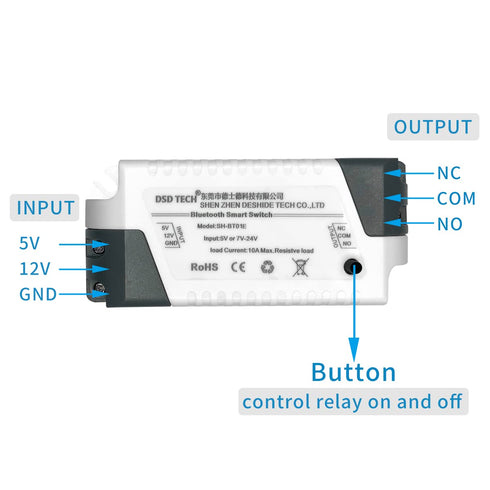 DSD TECH SH-BT01E Bluetooth Relay for iPhone and Android...