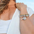Crystal Charms Multilayer Bracelets - 3PCS Gold/Silver/Rose Gold Corn Chain Bracelet for Women, Tree of Life Heart Shaped Stretch Bracelet...