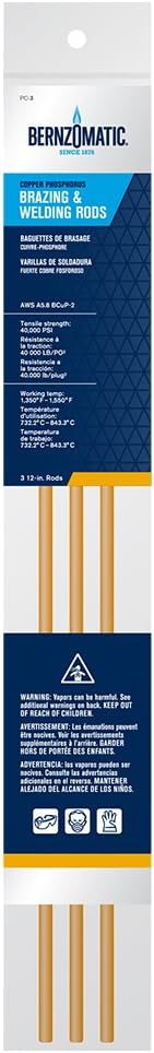 Bernzomatic PC3 Copper-Phosphorous Brazing/Welding Rods, 3-Piece...