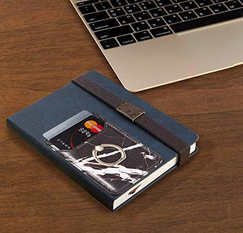 BIAJIYA 2 Pack Cell Phone Wallet Stick on Phones, Card Holder for Phone Case with Ring, Adhesive Phone Credit Card Holder with RFID-Blocking Black...