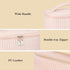 Makeup Bag, Travel Cosmetic Bag with Brush Organizer, Top Handle Makeup Case, Double-way Zipper Beauty Bag for Skincare Products and Cosmetics, Pi...