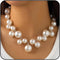 Gold Chunky Necklace Big Pearl Choker Necklaces for Women Silver Chunky Necklace Pearl Statemen Necklace Chunky Necklace Bride Wedding Jewelry...