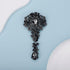 Bouquet Black Crystal Brooch for Unisex Teardrop Large Gorgeous Brooch Pin...