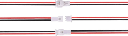 Letool 30 Pairs JST 1.25mm 2 Pin Micro Male Female Connector Plug with Red Black Wire Cable 80mm...