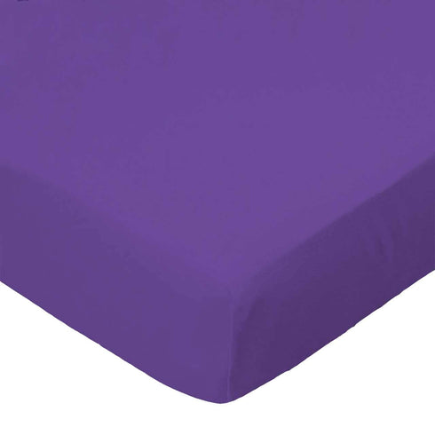 SheetWorld Fitted 100% Cotton Percale Pack N Play Sheet Fits Graco 27 x 39, Solid Purple Woven, Made in USA...
