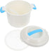 UPKOCH Microwave Vegetable Steamer Microwave Rice Cooker Plastic Microwave Cookware Steamer Round Microwave Food Container for Rice Chicken Pasta ...