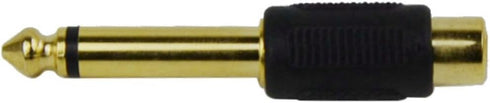CESS 6.35mm 1/4 Inch TS Plug to RCA Female Jack Audio Adapter, Gold Plated (10 Pack)...
