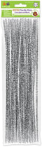 Krafty Kids GC025D 35 Piece Tinsel Chenille Stems Glitter Pipe Cleaners, 6mm by 12", Silver...