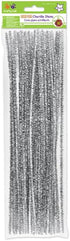 Krafty Kids GC025D 35 Piece Tinsel Chenille Stems Glitter Pipe Cleaners, 6mm by 12", Silver...
