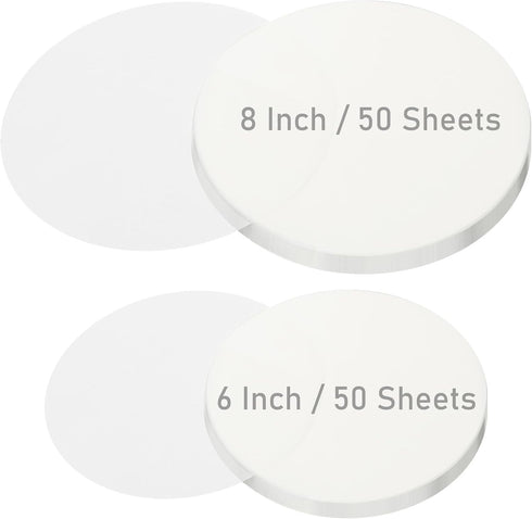 8 Inch/6 Inch Parchment Paper Sheets, 100 Sheets Disposable Round Baking Paper Precut Parchment Sheets Non Stick Cake Pan Liners for Pizza Maker P...