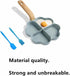 Egg Frying Pan, Nonstick Egg Frying Pan with Brush Scraper, Four-Cup Fried Egg Pan Multi Egg Frying Pan for Burger, Omelet, Outdoor Camping (Blue)...