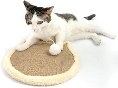 Nanu Lopez Cat Scratching Wall Pad, Premium Plush Small Scratcher Post with Hanging Ball for Indoor Cats, Durable Recyclable...