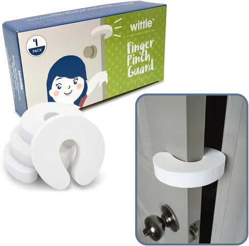 Wittle Baby Proofing Door Stopper - 4pk, Soft EVA Foam Finger Pinch Guard, Prevents Injuries, Slamming Doors, Child or Pet from Getting Locked in ...
