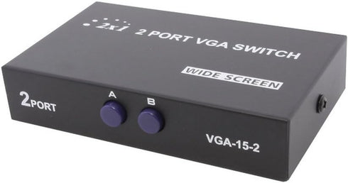 2 Port VGA SVGA Monitor Sharing Switch Box 2 in 1 Out for LCD PC TV Monitor...
