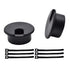 1-1/2 Inch (38mm) Black Wire Grommets and Cable Ties Kit ABS Plastic Desk Hole Cover Cord Organizer for Computer Desk Cabinet (2pcs Desk Grommets ...